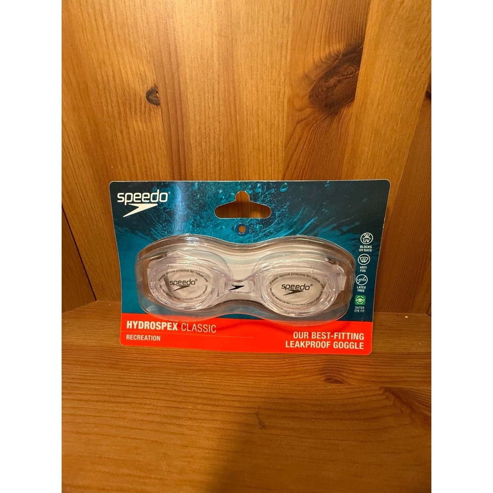 Speedo Hydrospex Classic Swim Goggles Clear Anti-Fog UV Protection New